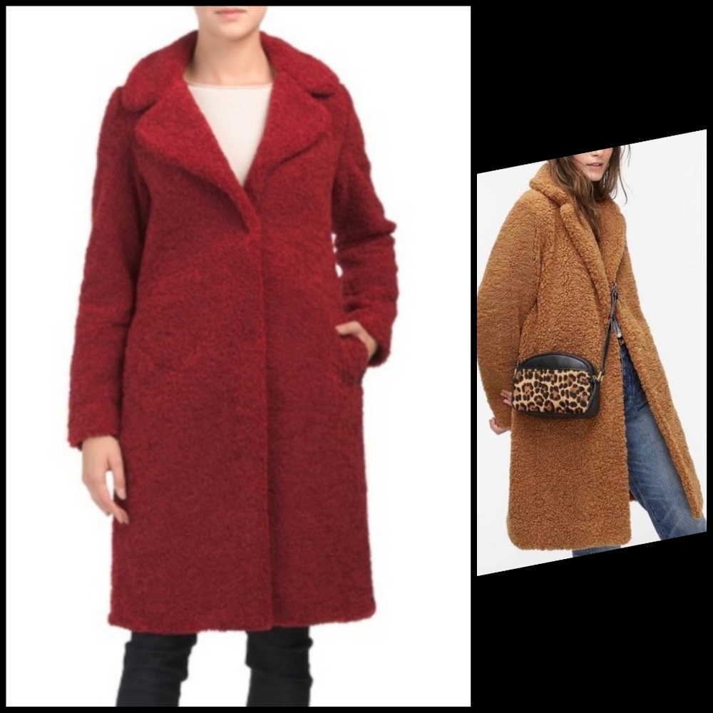 FLASH SALE! NWOT RACHEL ZOE Trench Deep Red Teddy Bear Coat